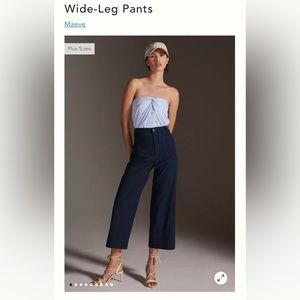 New without tags Anthropologie Colette navy linen pants